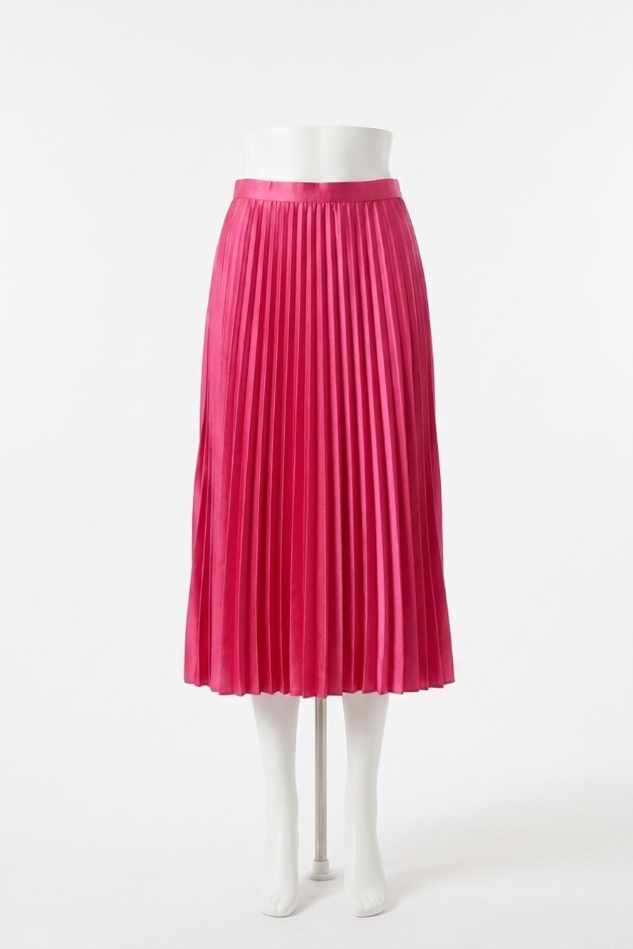 NEW ENTRO pleated midi skirt in pretty in pink